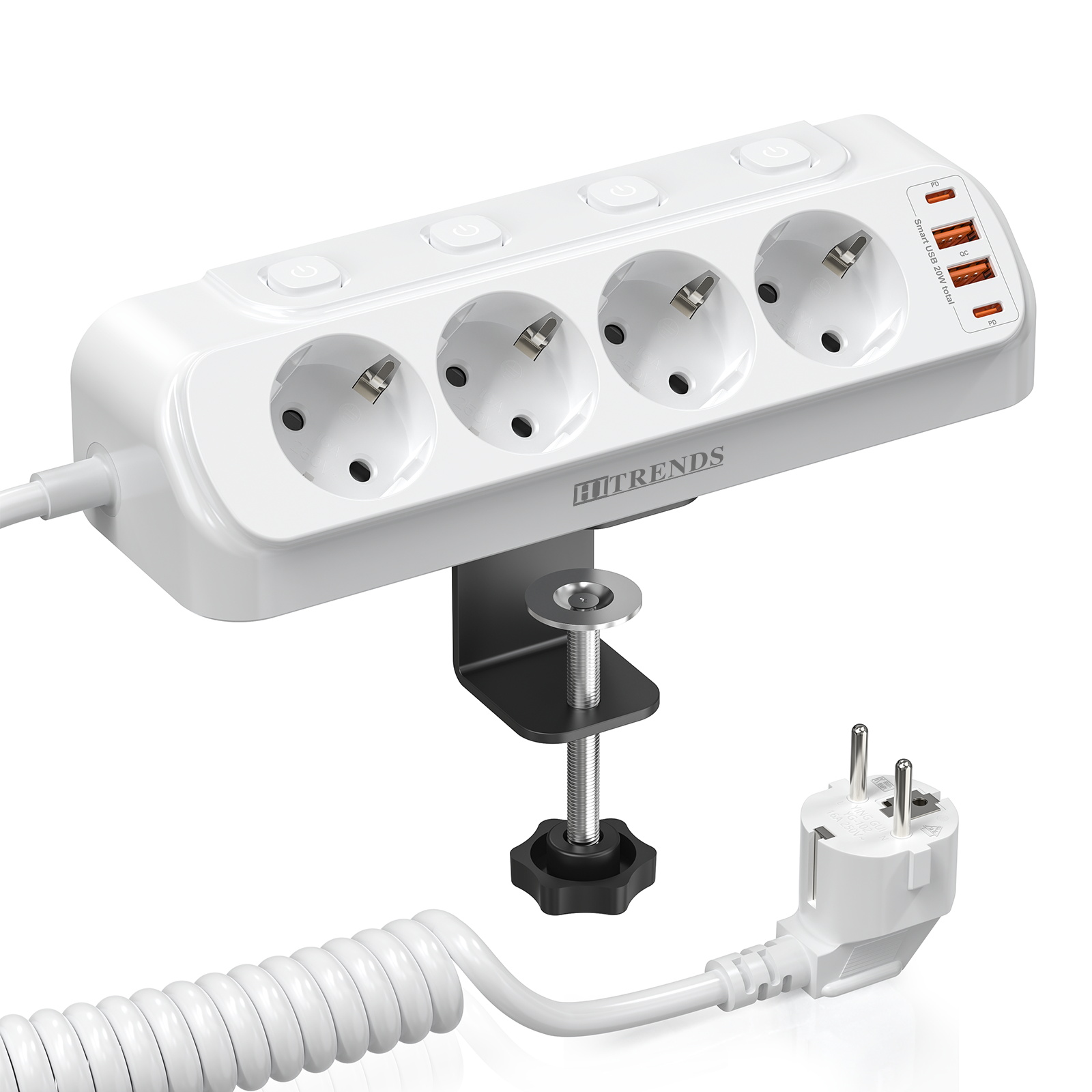 Power Strip Desk - Tomada de Canto Multifuncional 8 em