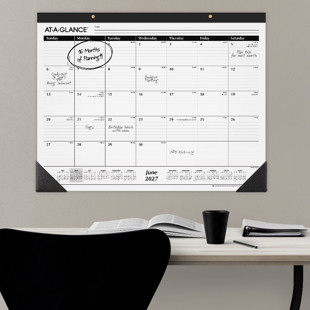 Home Office Wallpaper - Calendário de Mesa Acadêmico Gigante 2026-2027,