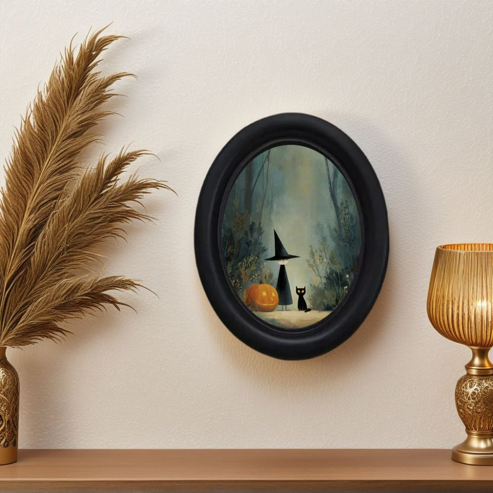 Home Office Wallpaper - Uma bruxa de Halloween vintage 3D
