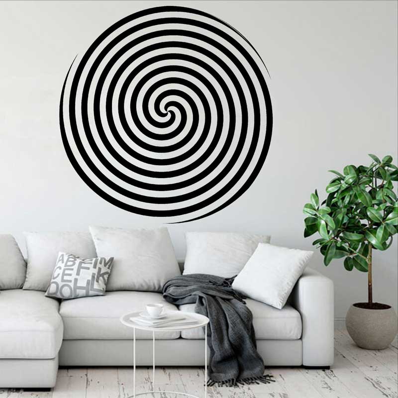 Home Office Wallpaper - Círculo design espiral visão adesivo de