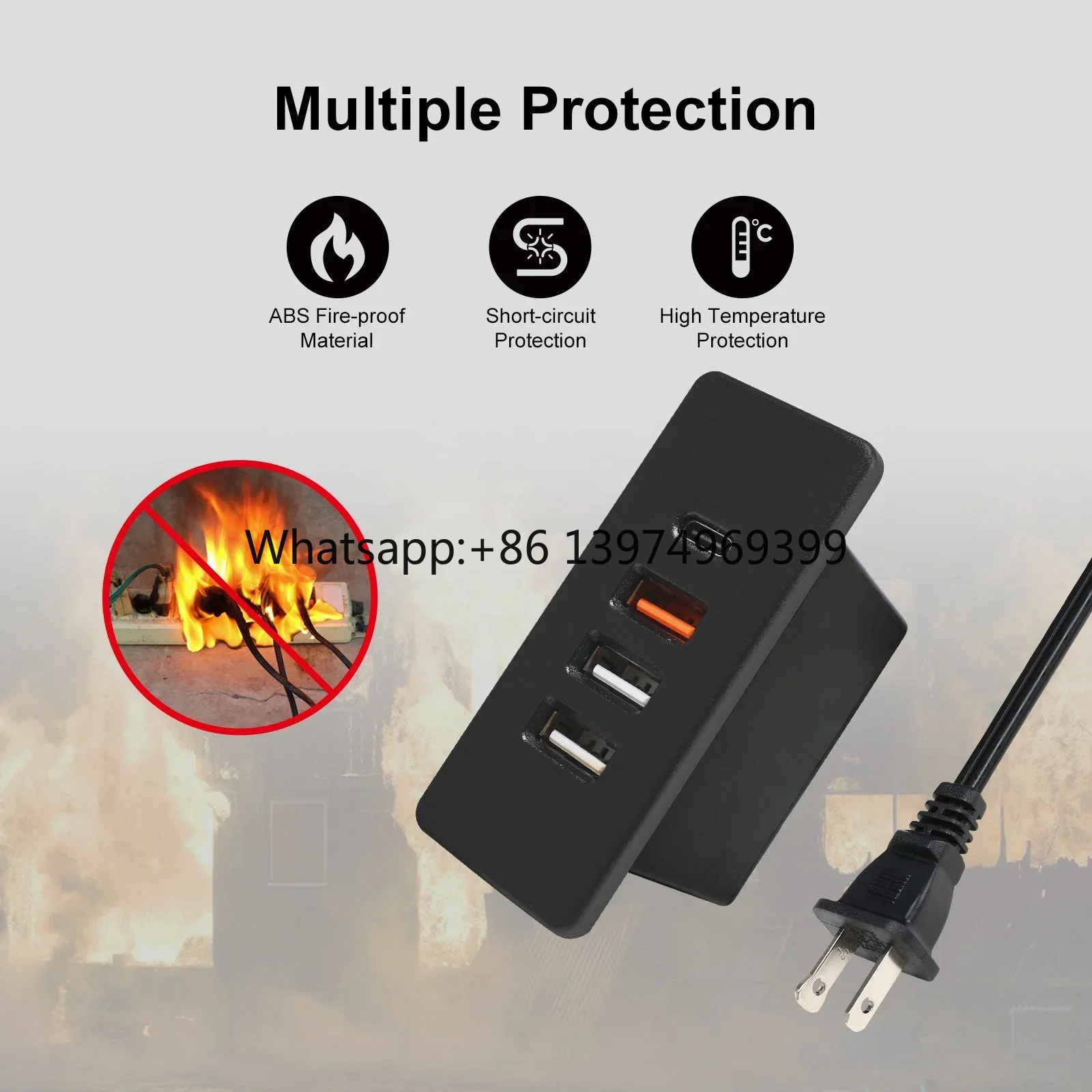 Power Strip Desk - Tomada de Energia USB C Embutida