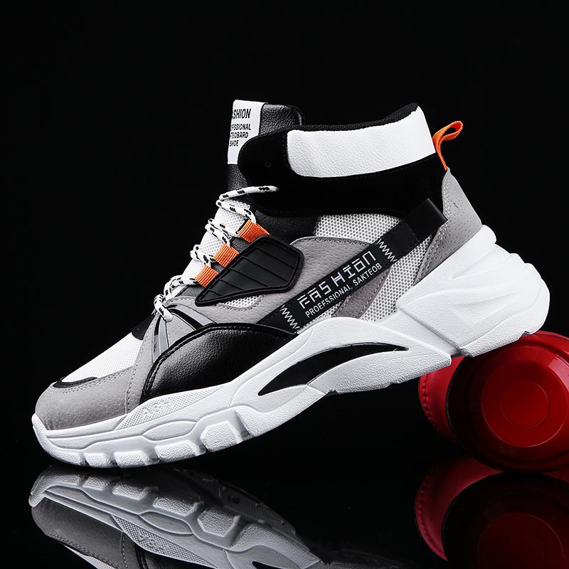 Home Office Trend - Hightop-Sapatilhas Esportivas Masculinas, Sapatilhas de Cima