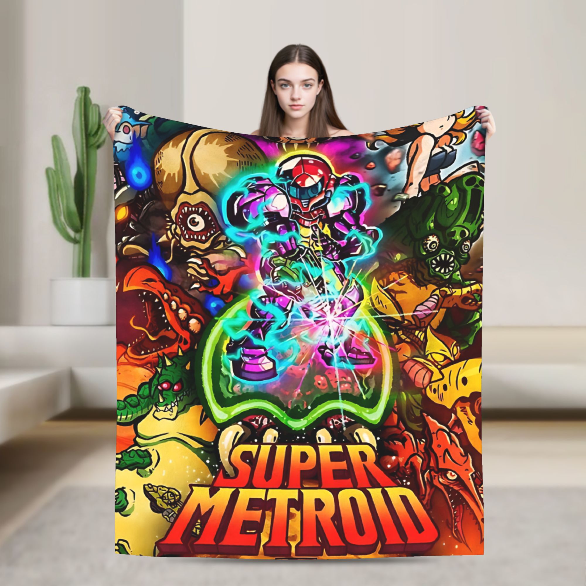 Home Office Trend - Metroids herói jogo flanela cobertor super