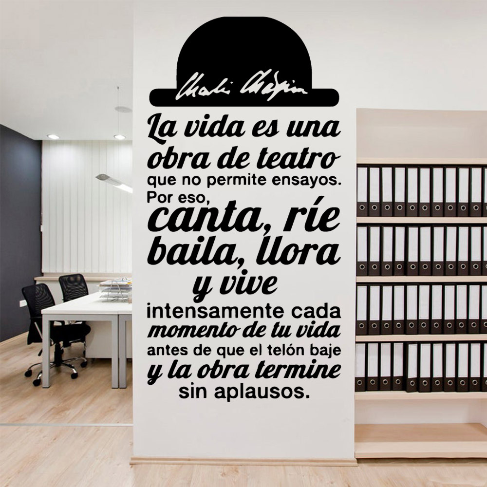 Home Office Wallpaper - 1 peça textos motivacionais espanhóis adesivos