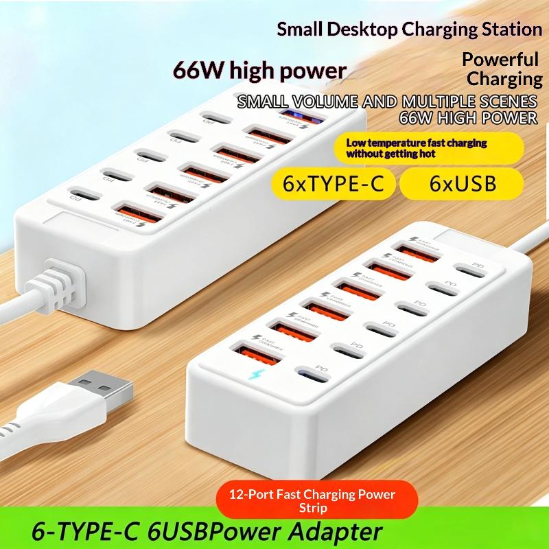 Power Strip Desk - Tomada múltipla 12 em 1 com