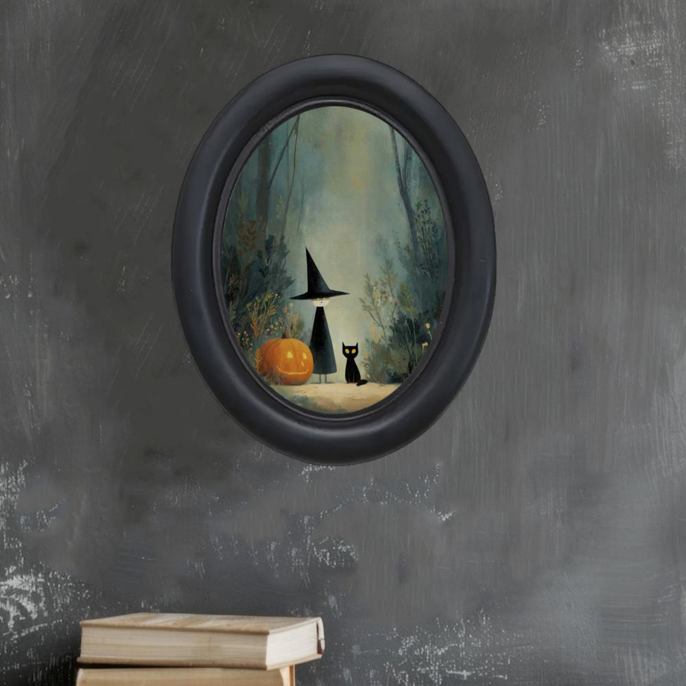 Uma bruxa de Halloween vintage - Home Office Wallpaper avaliação e preço