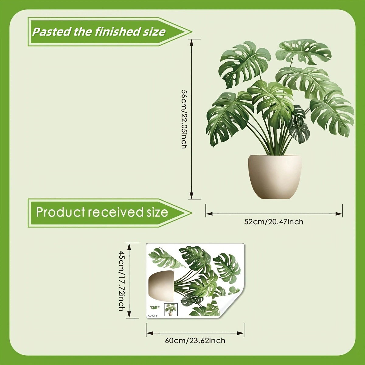 Adesivo 3d verde planta pote p - Home Office Wallpaper avaliação e preço