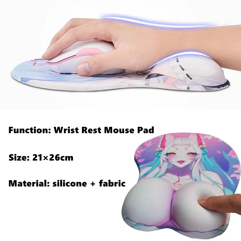 Mouse Pad CyNSFW com Seios 3D  - Wrist Rest Pad avaliação e preço