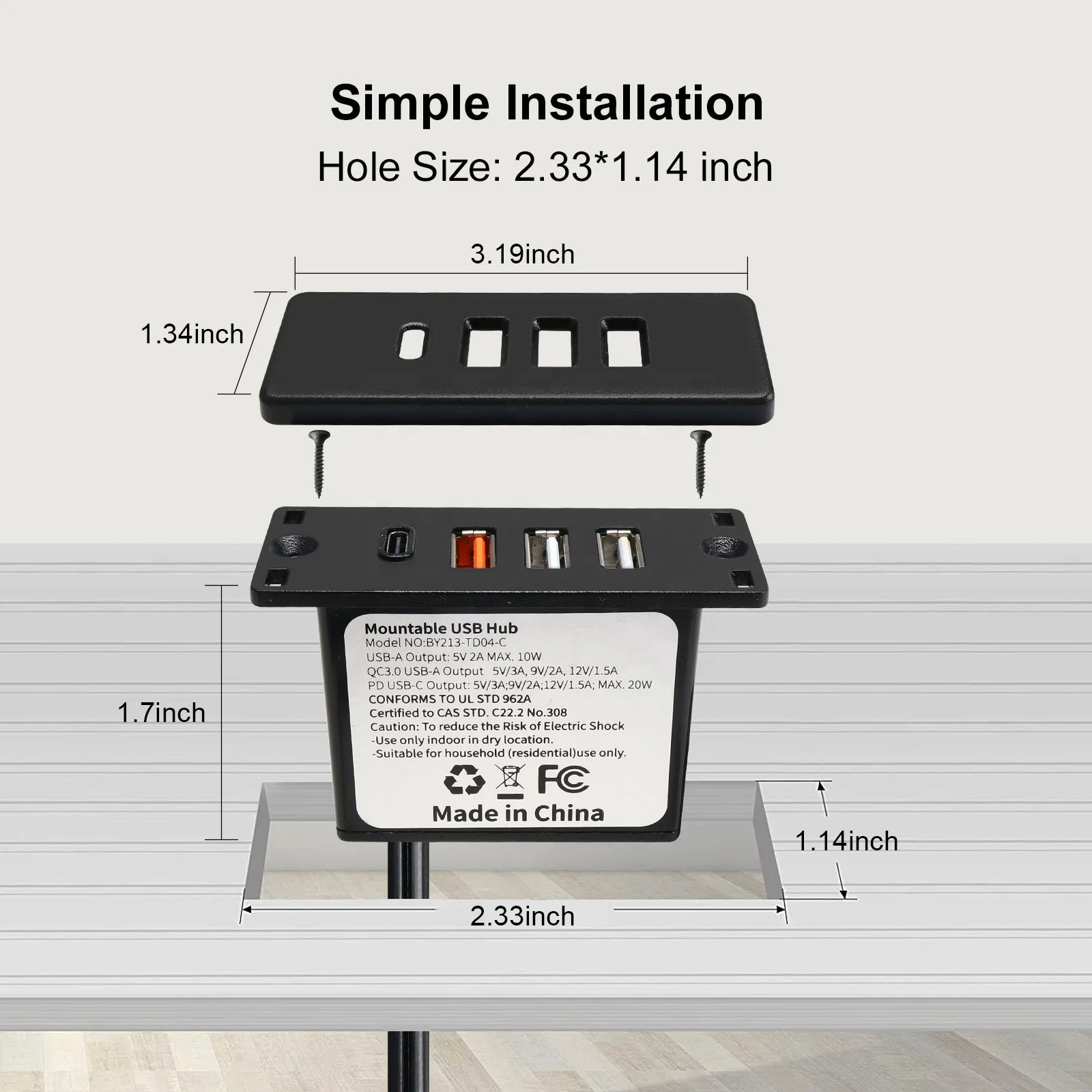 Tomada de Energia USB C Embuti - Power Strip Desk avaliação e preço