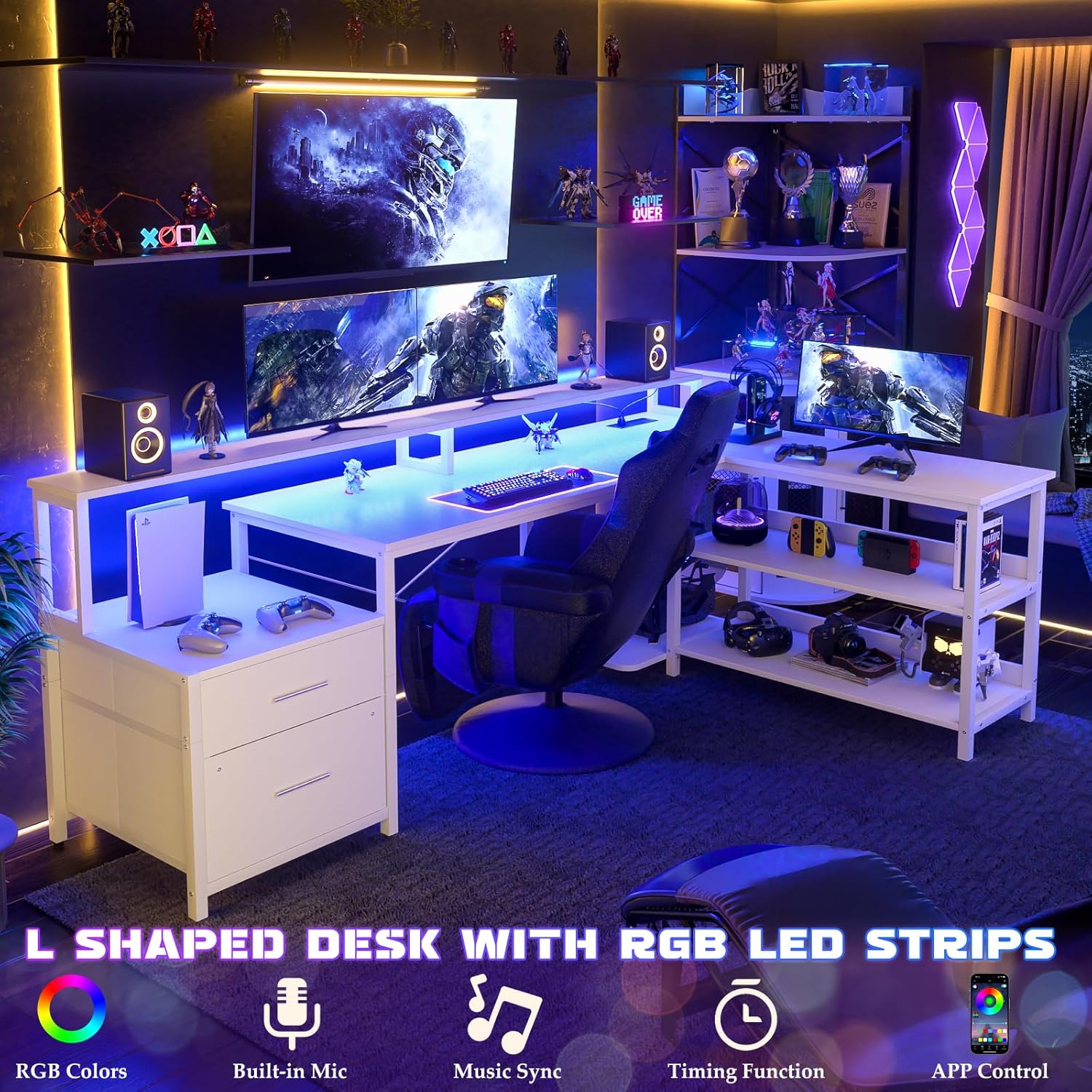 Mesa em L com Gaveta para Arqu - Power Strip Desk avaliação e preço