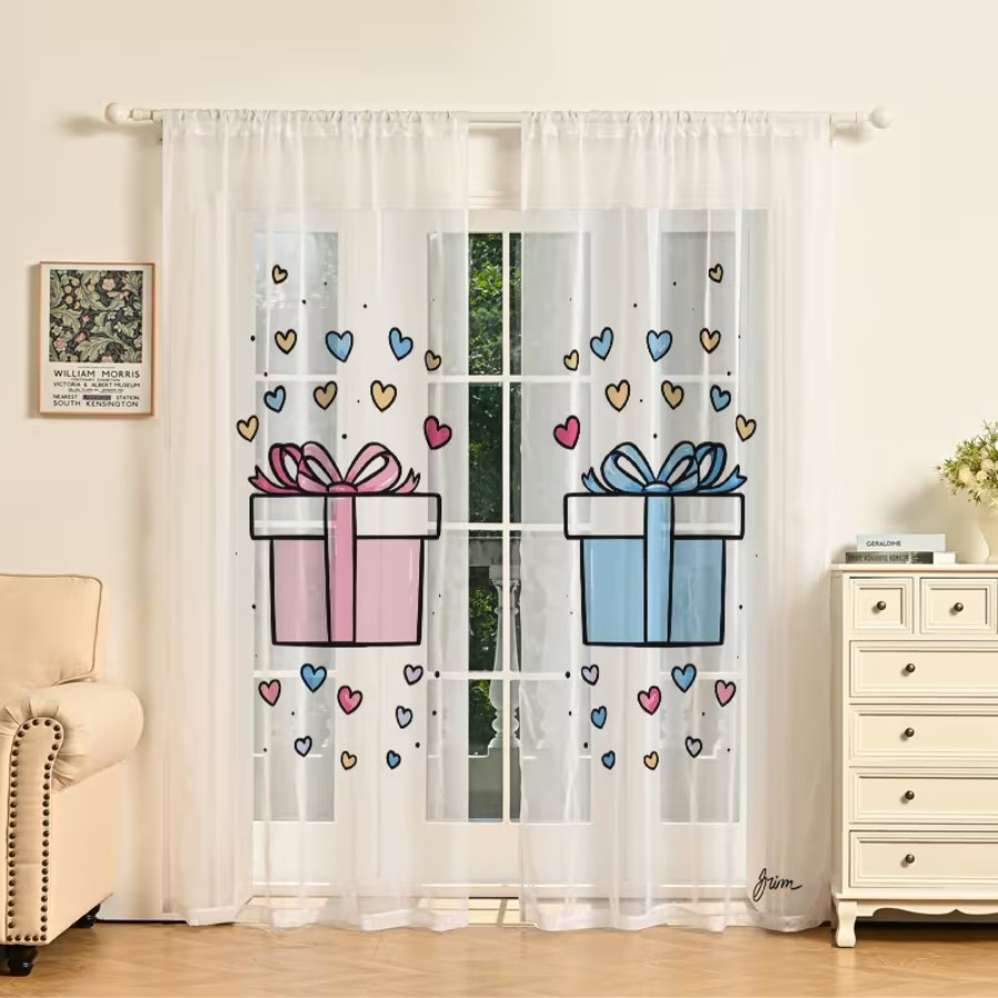 2PCS Cortinas Transparentes co - Home Office Box avaliação e preço